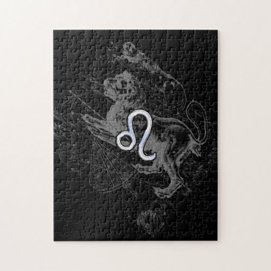 ヘヴェリウス風のレオ星座マップのクローム仕上げ ジグソーパズル (縦)