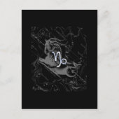 ヘヴェリウス風の星座マップのクローム仕上げの山羊座のシンボル ポストカード (正面)