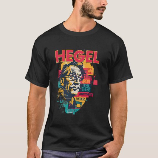 ヘーゲル哲学デザイン テーゼ、アンチテーゼ、ジンテーゼ Tシャツ (正面)