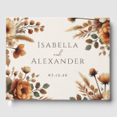 ヘーゼルウッドウォーターカラー秋結婚フローラ ゲストブック (正面)