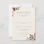 ヘーゼルウッドポートレートウェディングRSVPカード 招待状 (正面)