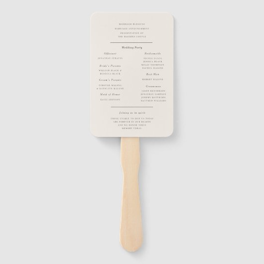 ヘーゼルウッド秋フローラ結婚式 プログラム ハンドファン (裏面)