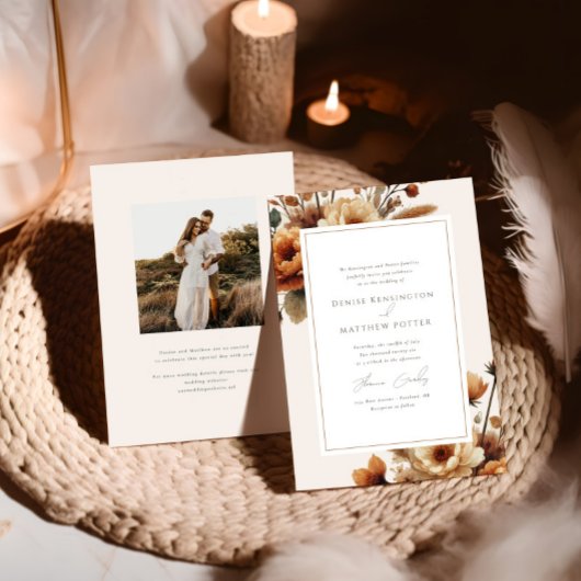 ヘーゼルウッド秋水カラー結婚フローラ 招待状