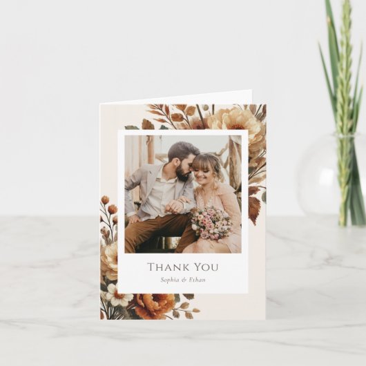 ヘーゼルウッド結婚の写真 サンキューカード (正面)