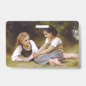 『ヘーゼルナッツの実を摘む少女たち』 バッジ (裏面)