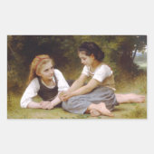 『ヘーゼルナッツの実を摘む少女たち』 長方形シール (正面)