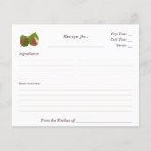 ヘーゼルナッツブライダルシャワーレシピカード (正面)