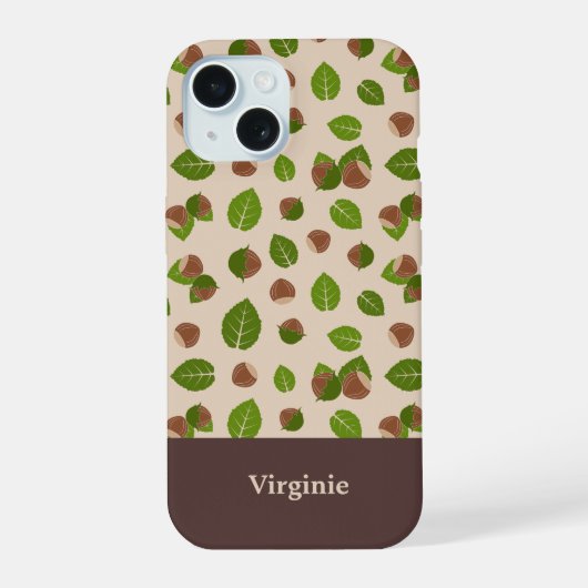 ヘーゼルナッツ柄 iPhone 15ケース (裏面)