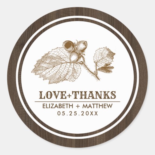 ヘーゼルナットブランチバーンウッドファーム結婚ズ ラウンドシール (正面)