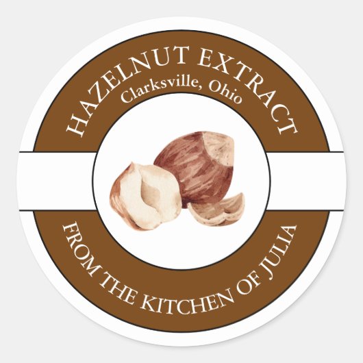 ヘーゼルナット抽出ラベル ラウンドシール (正面)