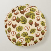 ヘーゼルナッ葉トアクーnsシームレスパターン ラウンドクッション (裏面)