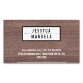 ヘーゼル木材を使用した木工 マグネット名刺 (正面)