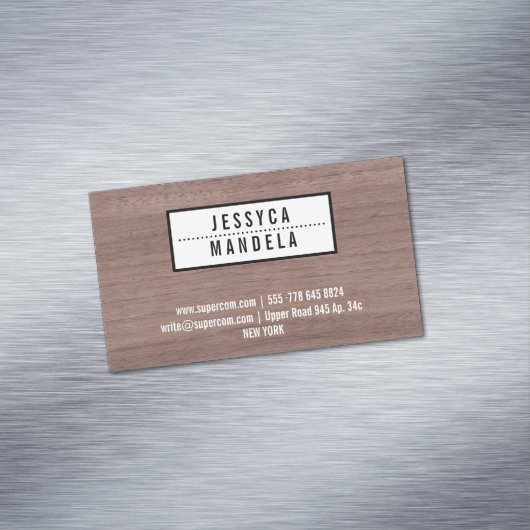 ヘーゼル木材を使用した木工 マグネット名刺 (インサイチュ)