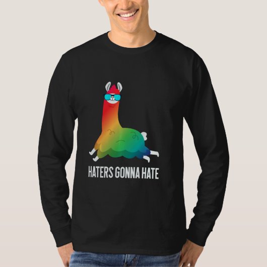 ヘーターズはレインボーラマユニコーンラマコーンを嫌う Tシャツ (正面)