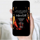 ヘーティング魔女と猫シルエットハローウィンパーティ 招待状