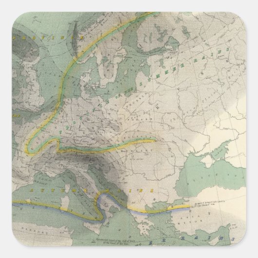 ヘートグラフィック地図ヨーロッパ スクエアシール (正面)