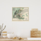 ヘートグラフィック地図ヨーロッパ ポスター (キッチン)