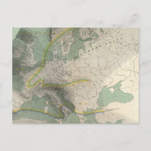 ヘートグラフィック地図ヨーロッパ ポストカード (正面)