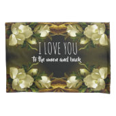 ヘードマグノリアフラワー私はあなたを愛する枕カバー 枕カバー (正面)