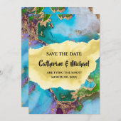 ヘードモダン金ゴールドフェイク抽象芸術宝石ピーコック シーズンカード (正面/裏面)