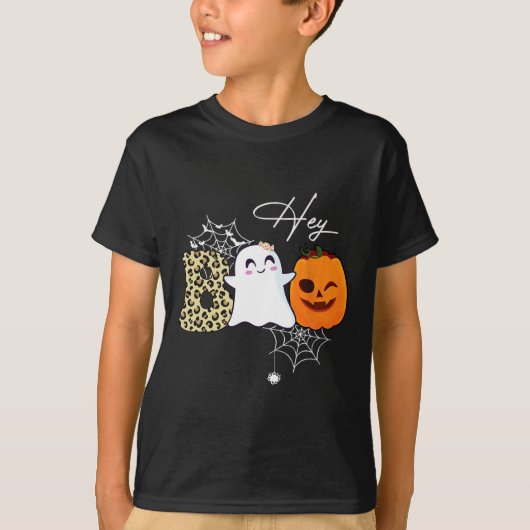 ヘーブーかわいい幽霊カボチャ顔ハロウィン Tシャツ (正面)