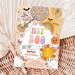 ヘーブー不気味レトロハローウィンパーティガール誕生日 招待状