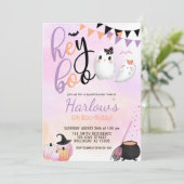 ヘーブー幽霊パステルハロウィーン誕生日 招待状 (スタンド正面)