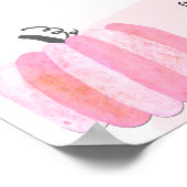 ヘーブー虹色幽霊ピンクハロウィーンウェルカム ポスター (角)