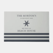 ヘールブルーシーソルトスターフィッシュファミリービーチハウス ドアマット (正面)