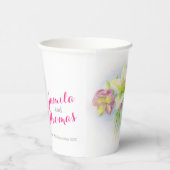 ヘ結婚ルボアグリーンピンクフローラ水色 紙コップ (右)