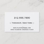 ヘ音記号およびひもの緑の名刺 名刺 (裏面)