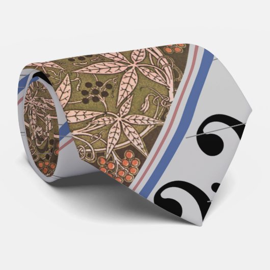 ヘ音記号およびアールヌーボーのパターン(の模様が)あるなタイ ネクタイ (ロール)
