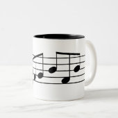 ヘ音記号のすてきなパパのコーヒー・マグ音楽ノート ツートーンマグカップ (正面右)