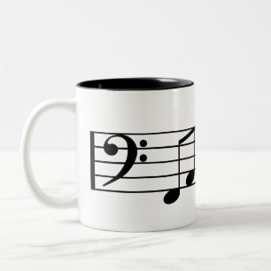 ヘ音記号のすてきなパパのコーヒー・マグ音楽ノート ツートーンマグカップ