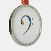 ヘ音記号のカジュアルなスタイルのオレンジおよび青 メタルオーナメント (右)