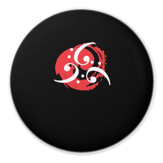 ヘ音記号のギフト創造的な音楽デザインのミュージシャン セラミックノブ (正面)