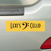 ヘ音記号、Lexiの チェロ バンパーステッカー (車上)