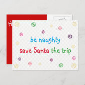 ベおもしろいサンタクいけなラースクリスマスホリデーカード シーズンポストカード (正面/裏面)