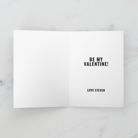 ベおもしろいバレンタイン赤いハートガールフレンド シーズンカード (内部)