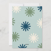 ベおもしろいメリーホワイトブルーグリーンポンポムスホリデーカード シーズンカード (裏面)