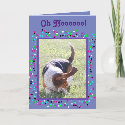 ベおもしろいール付き誕生日カード(バスセット&カップケーキ付き) カード (正面)