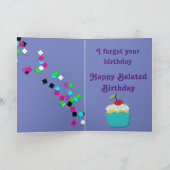 ベおもしろいール付き誕生日カード(バスセット&カップケーキ付き) カード (内部)