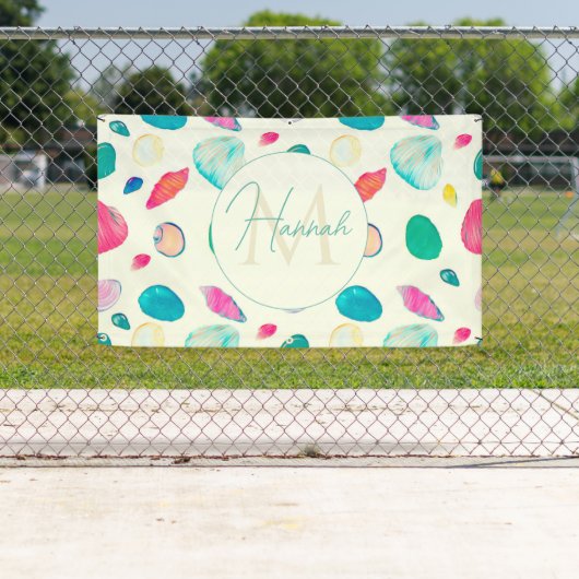 ベかわいらしイカラフルージュパターン 横断幕 (インサイチュ)