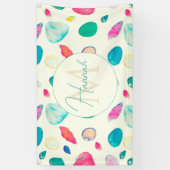 ベかわいらしイカラフルージュパターン 横断幕 (縦)