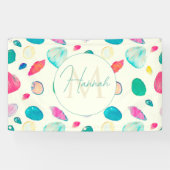 ベかわいらしイカラフルージュパターン 横断幕 (横)