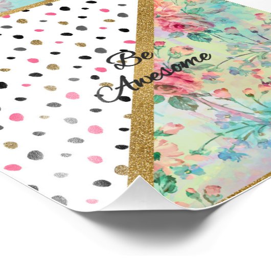 ベかわいらしー素晴らし引用文フローラ抽象デザイン フォトプリント            (角)