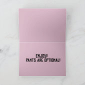 ベアおもしろいお尻ストリーキング誕生日カード カード (内部)