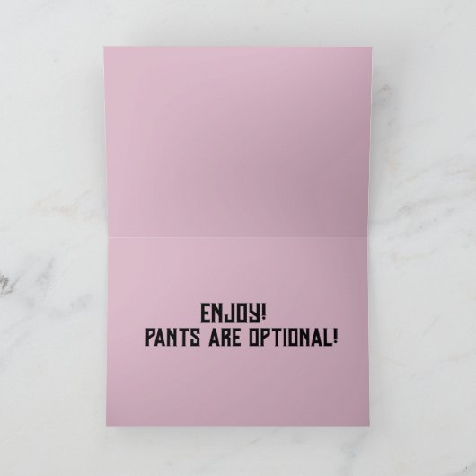 ベアおもしろいお尻ストリーキング誕生日カード カード (内部)