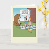 ベアおもしろいウォントお誕生日ケーキ カード (黄色い花)