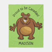 ベアおもしろいカスタム文字とカラーフリースブランケット フリースブランケット (正面)